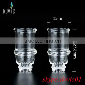 Full pyrex glass drip tip wide bore
