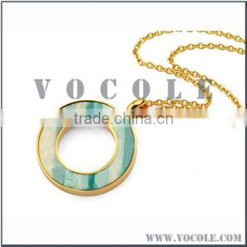 Festival gift curved loop choker circle pendant enamel Necklace