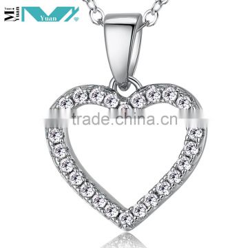 Big Heart Necklace 925 Silver High Polished Jewelry Pendant