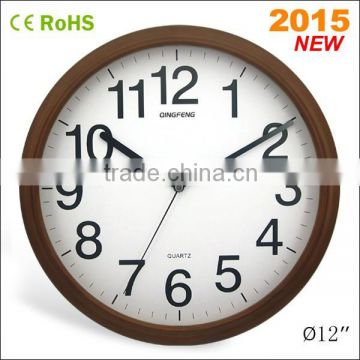 12 inch simple and classic wood clock zhangzhou(12W50BR-143)