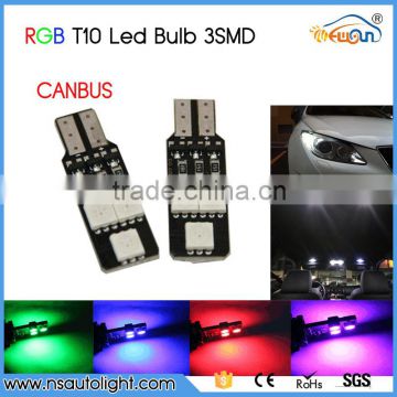 T10 5050 6SMD RGB W5W 192 168 led width lamp wedge warning light bulb