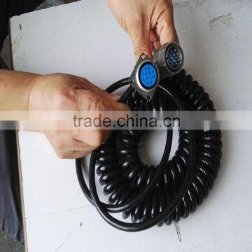 12 core curly electric cable connected inside the box