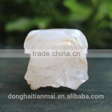 Rare Natural Rutilated crystal sculpture