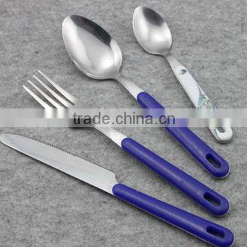 plastic handle 4pcs cutlery set