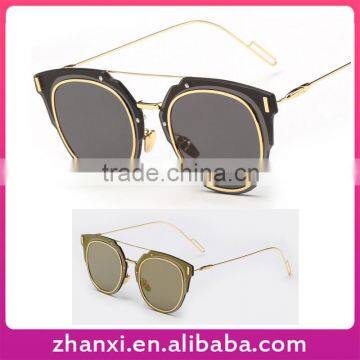 Fashion design sun glasses mirror PC cheap wholesale sunglasses china 2016 women
