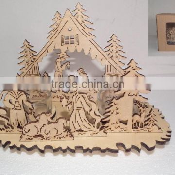Natural colors Wooden Christmas Decoration Candle Holder home decorative gifts