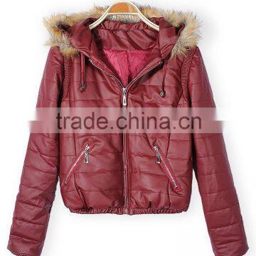 Women Casual Warm Zipper Pockets Jacket Hooded Coat