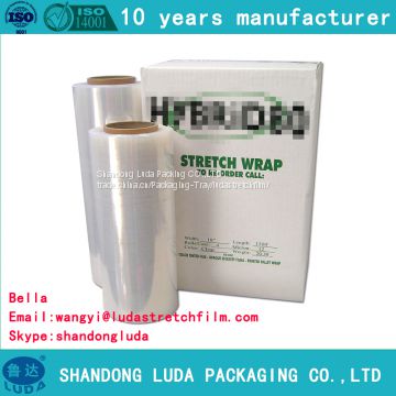 Hot sell smooth transparent hand LLDPE packaging casting stretch film roll the lowest price