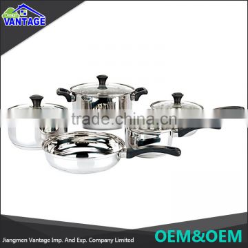 2016 new arrival 9pcs stainless steel cookware sets Non stick cooking pan set