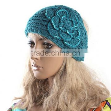 2014 Fahion knit Flower head wrap wholesale