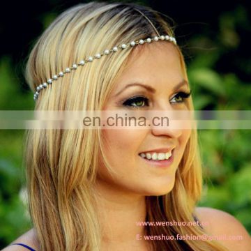 Wholesale Pearl String Ladies Hair Accessory By Hand