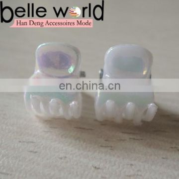 Simple white Colors Small Plastic Hair Claw Clips For Girls Kids Mini Jewelry