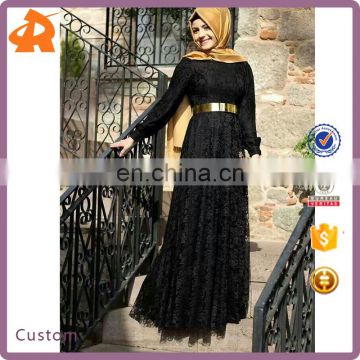 custom make your own black long muslim abaya turkey,lace abaya designs in China