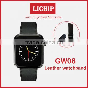 leather band smart watch aw08