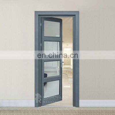 aluminium double frosted tempered modern casement hinge door for bathroom interior hotel home house