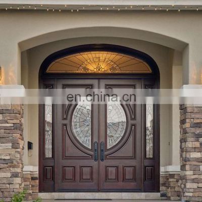 House exterior arched wood main entrance front door design custom outdoor double wooden arch entry doors