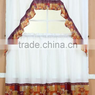 HOT SELLING FASHION STYLE CHEAP PRICE FACTROY MICROFIBER PRINTING KITCHEN CURTAIN SET