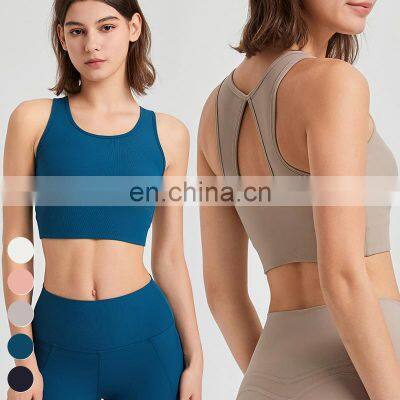 Custom Running Clothing Quick Dry Sport Top Gym Fitness Integrated High Impact Shockproof Bra Women Yoga Tank Top Sports Bra