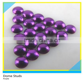 Purple Iron on Half Round Dome Studs Hotfix Loose Metal Dome Studs for Leather Garment Decoration