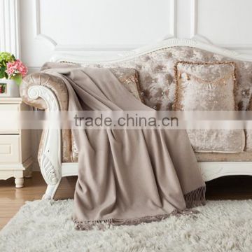 light camel color woven cashmere blanket