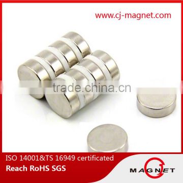N42SH TS16949 disc neodymium magnet with coating nickel manufactuer in China