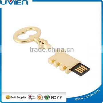 Metal Key Shaped 8GB Golden USB Flash Drive