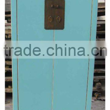 Chinese Antique Cyan Wardrobe / Wedding Cabinet