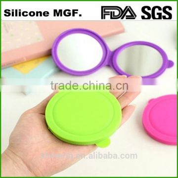 Manufacturers Wholesale round silicone compact mirror