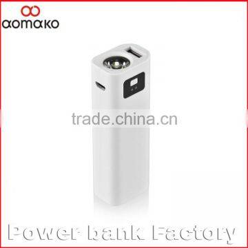 Amk-002 christmas Promotional gift power bank flashlight 2600mah power bank