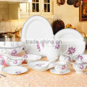 61pcs bone china dinner set with unique designs