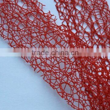 High Quality Christmas Netting Ribbon red color fashion package ribbon