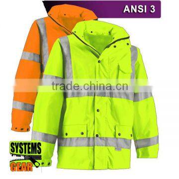 ANSI class 3 fluorescent work clothing