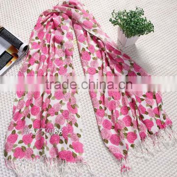 rose flower printed pashmina scarf 15