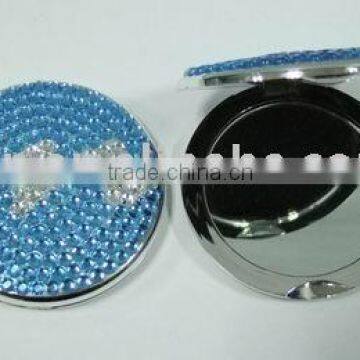 square shape two side plastic mirror with diamond