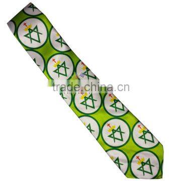 Masonic Plain tie Green with logo
