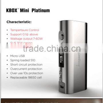 Newest Kangertech Kbox Mini Platinum 7-60w with temp control