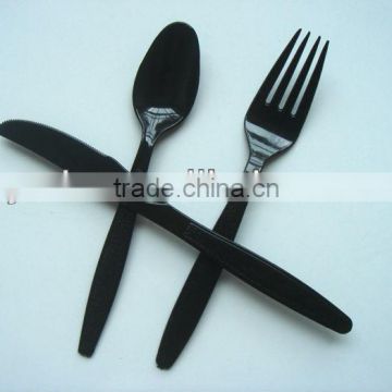 disposable silver plastic cutlery wholesale bulk black plastic cutlery