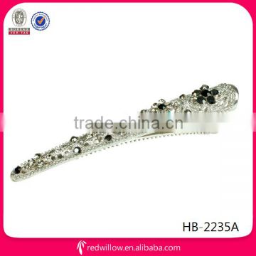 Chinese wholesale handmade felt crystal flower hair clips