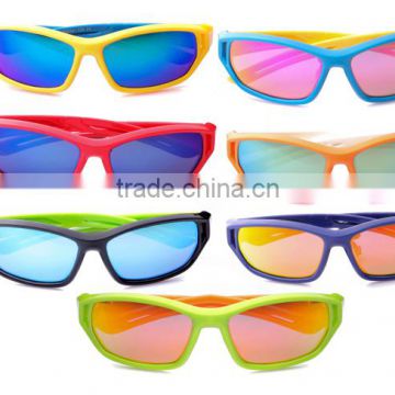 Silicone polarized children sunglasses fashion sunglasses with color film