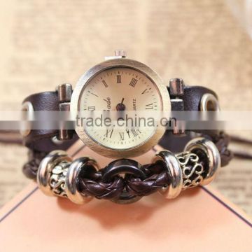 Genuine leather quartz watch