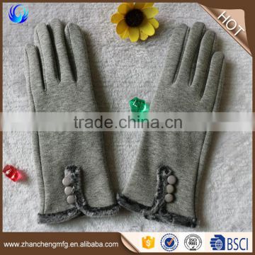 Wholesale ladies fashion winter warm grey cotton knitted gloves