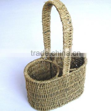 Handle Grass Woven Wine Basket
