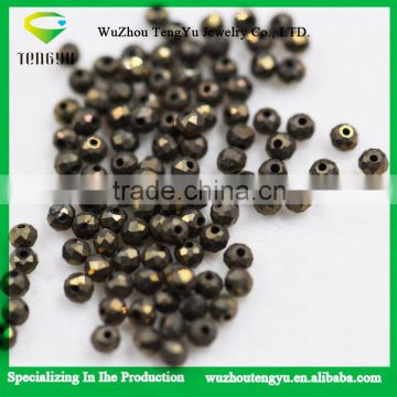 Round Faceted beads Natural Pyrite Stones jewelry making with cheap price