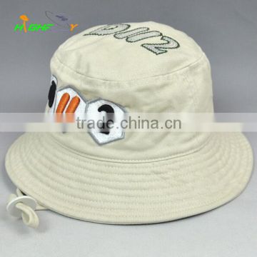 2016 Dongguan hat factory solid colour cotton bucket hat with embroidery logo, children's hat, kid's outdoor cap