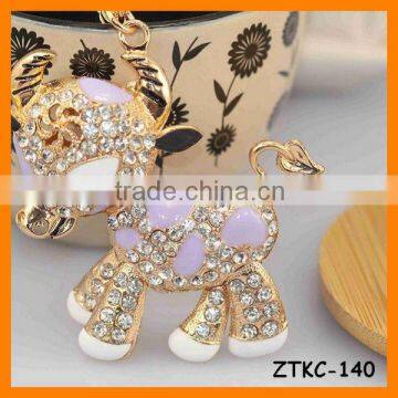 2014 Latest Animal Rhinestone Reindeer Key Chain, Gift Bag Pendant ZTKC-140