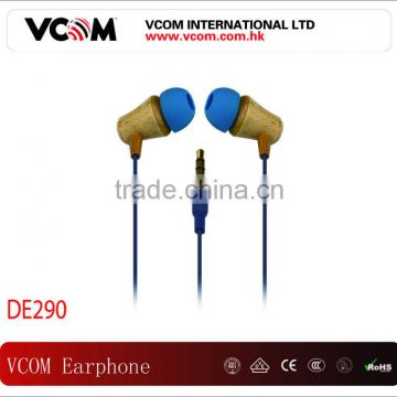 High quality Environmental Bamboo Mobile Earphone for sale