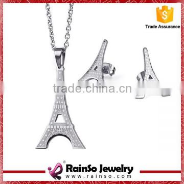 Eiffel Tower Pendant Stainless Steel Jewelry Sets Wholesale