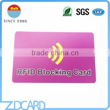 CMYK offset printing pvc rfid blocking card for credit card