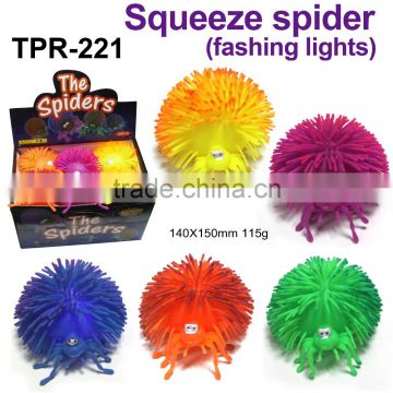 Soft Plastic Flashing Squeeze Spider Toys