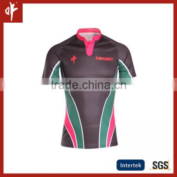 Sublimation uniforms,Rugby t shirt,Black jersey football and short pants